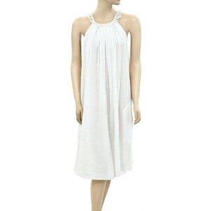 Isabel Etoile Marant White Gauze Dress Fringe Lace Oversized Cotton S New